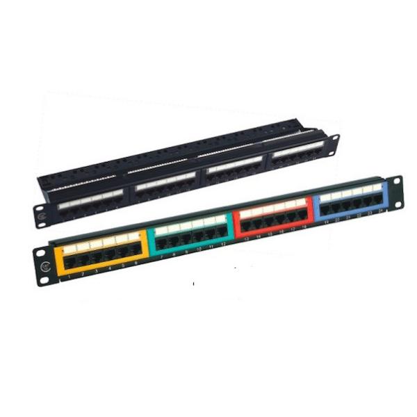 Krone 24 Port Patch Panel UTP , Black Color Unshielded Patch Panel IDC