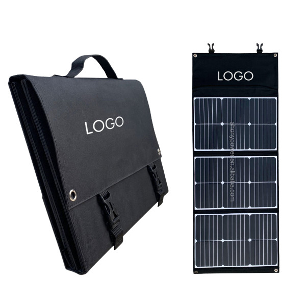 Black And White Monocrystalline Silicon Foldable Solar Panel 60W