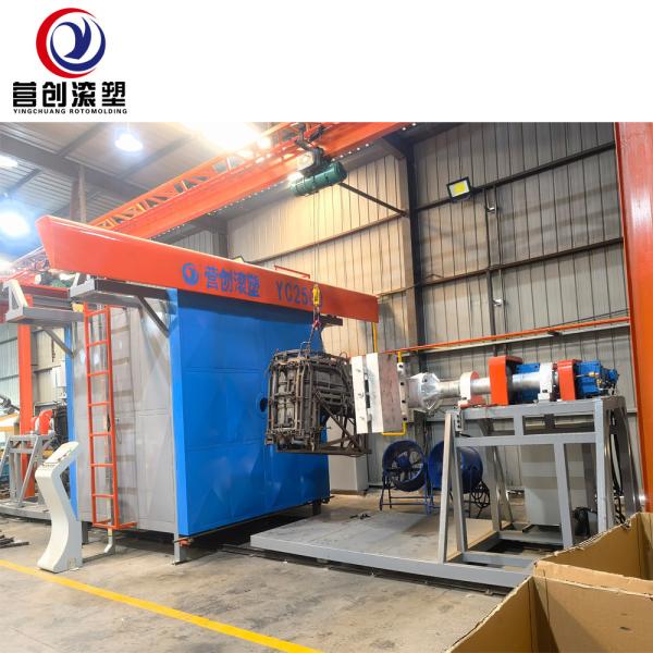 PLC Control System Shuttle Rotomolding Machine With Adjustable Rotating Speed