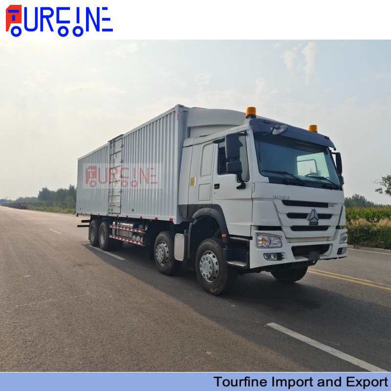 Sinotruk HOWO 8x4 Cargo Van Truck 12 Wheeler 420HP Heavy Duty Lorry for Africa Transport
