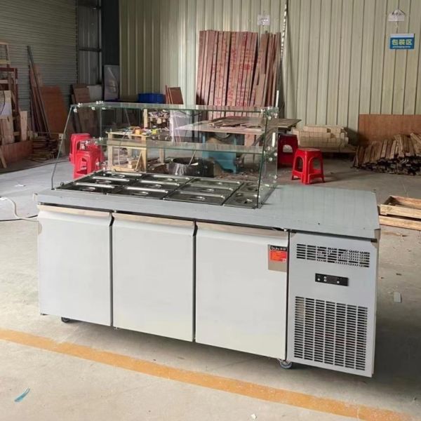 Custom Salad Preparation Fridge Sandwich Prep Counter 3 Doors