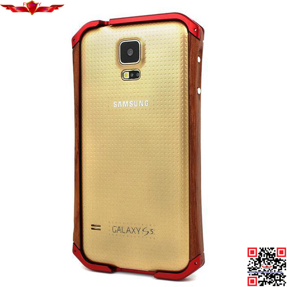 Hot Selling Aluminum+Wood Bumper For Samsung Galaxy S5 Multi Color 100% Perfect Fit