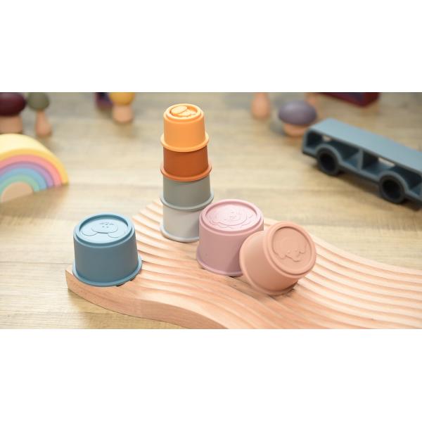 Montessori Educational Kids Model Toys Animals Silicone Stacking Cups