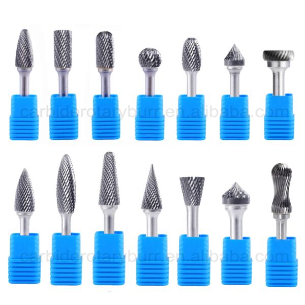 Free Sample Rotari Power Tool Parts 6mm Tree Shape Double Cut End Grinding Die Grinder Bits Tungsten Rotary File Carbide Burr