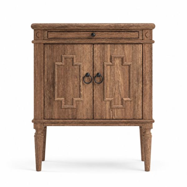 Dustproof Rustic Wooden Bedside Tables With Drawer And Cabinet Storage 62×48×66cm