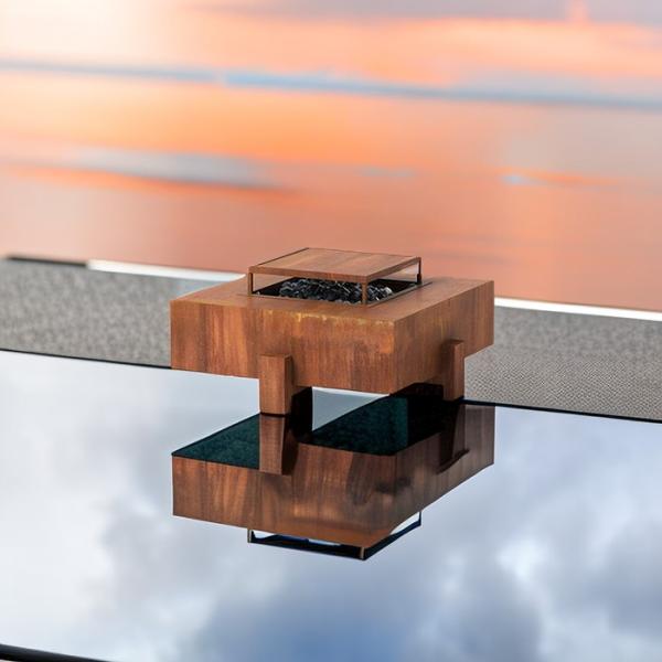 Wood Burning Fireplace Burner Garden Sculpture Gas Corten Steel Fireplace