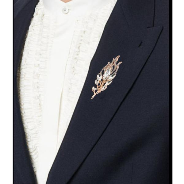 Rose Gold Fashion Brooch Pin Rose Shape For Clothes 6cm Size Copper Material