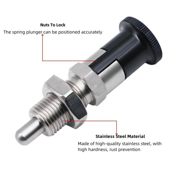 Spring Plunger Stainless Steel Retractable Spring Plunger Pin Self Locking Indexing Plunger for Industrial Equipment
