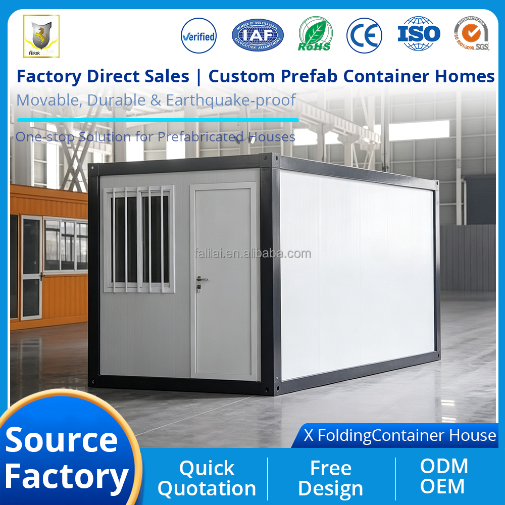 Modular Combined Detachable Container House Two Layer Design Lower Garage Upper Office Prefabricated Flat Pack Building for Site