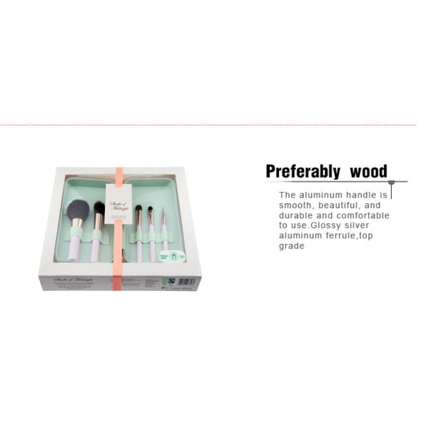 Custom Purple Plastic Handle Mini Makeup Brush Sets With Nylon Hair