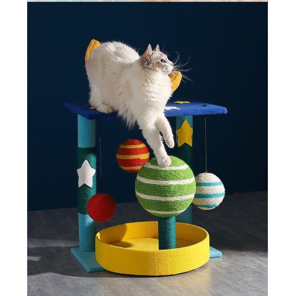 Cat House Cat Tree Multi Color Cat Scratcher Board for Cat Toy and Crawling Frame