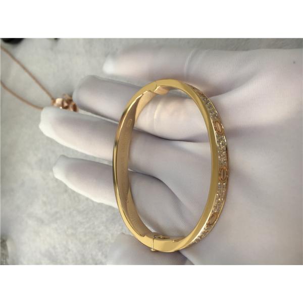 Diamond High End Custom Jewelry Love Bracelet 18K Yellow Gold