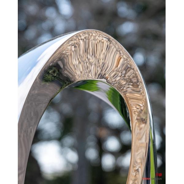 Large Mobius H6 Stainless Steel Sculpture Abstract Outdoor Art for Contemporary Decor