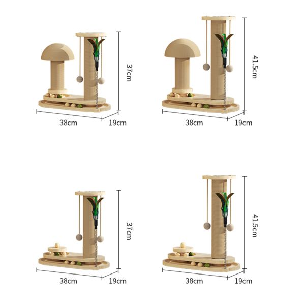Biodegradable Cat Scratcher Toy Cat Scratching Post Wooden And SISAL Long Lasting