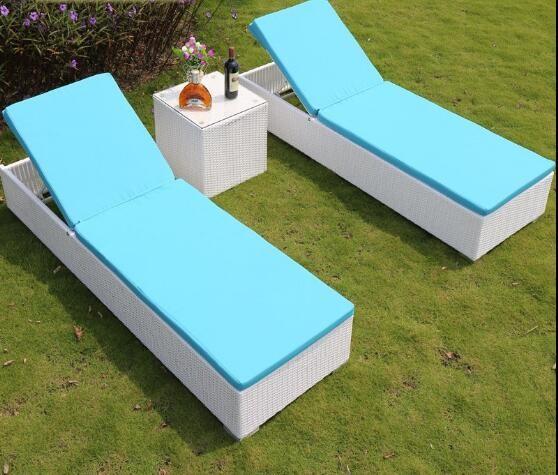 PE Rattan patio Backyard beach Chaise Lounge chairs Leisure Aluminium Outdoor Garden wicker Chairs