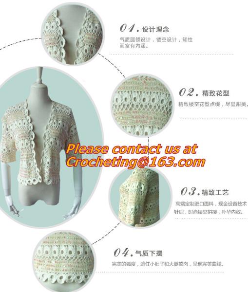 New Sweet Thin, Sweater Tops, Girls Bat short Sleeve, Crochet Cardigans Fall Plain Pattern