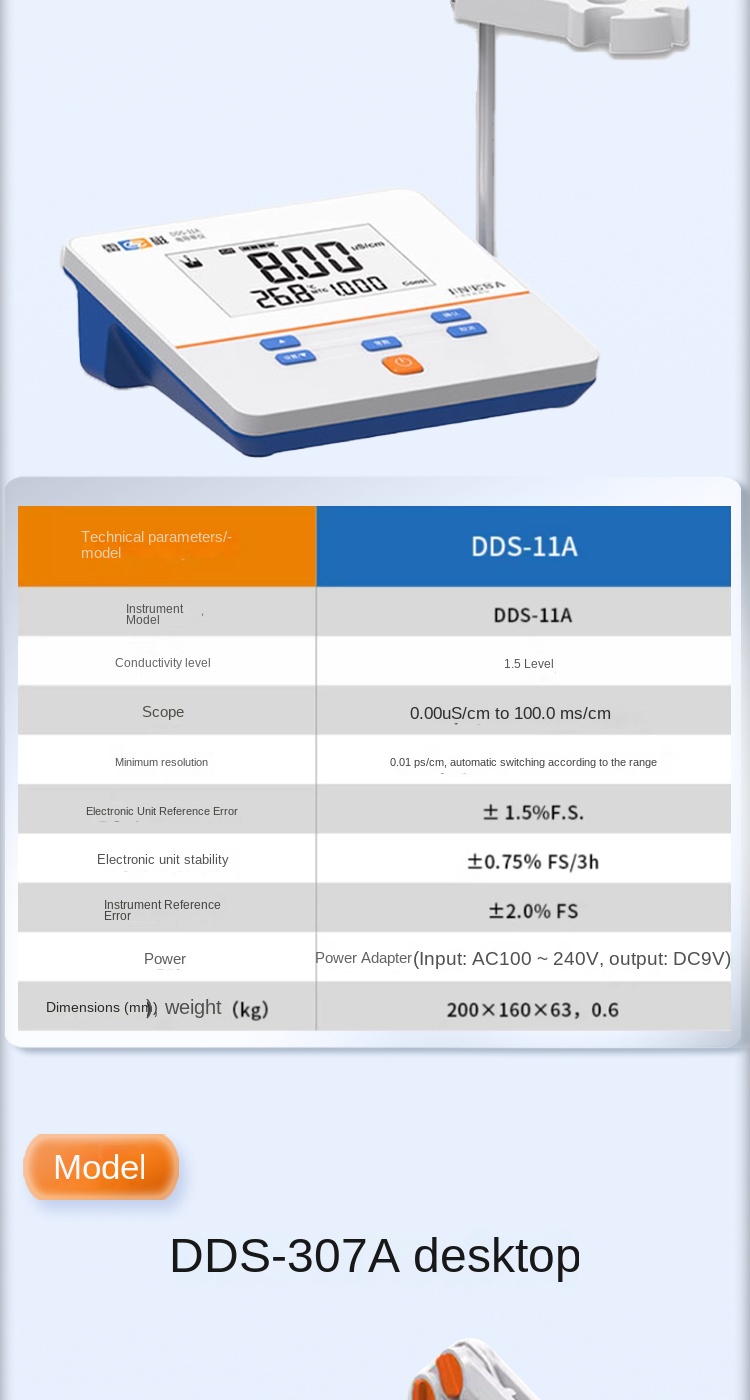 Magnetic Laboratory High Accuracy Conductivity Meter DDS-11A/307A/308F Desktop DDB-303A Portable