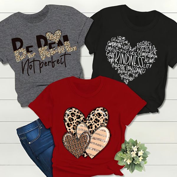 Machine Washable Women T Shirts High Breathability  Cotton Tshirts For Women