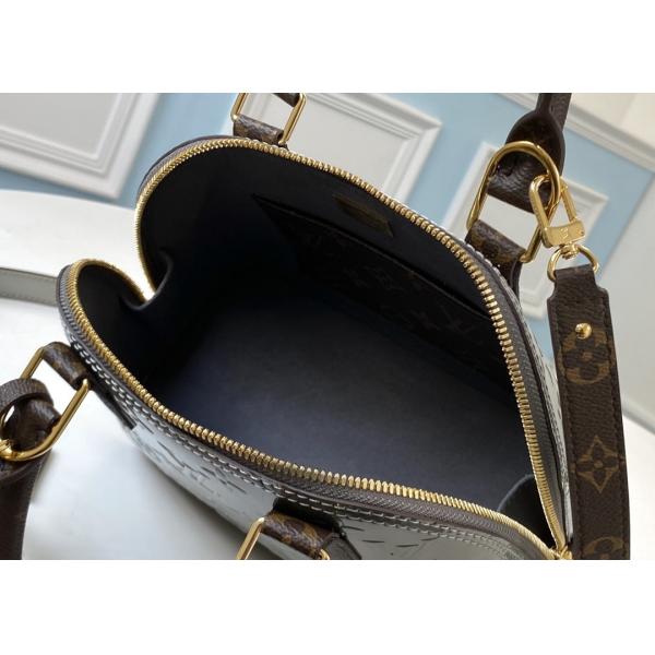 Sliver Shell Vernis Leather Womens Luxury Handbag Zipper Open