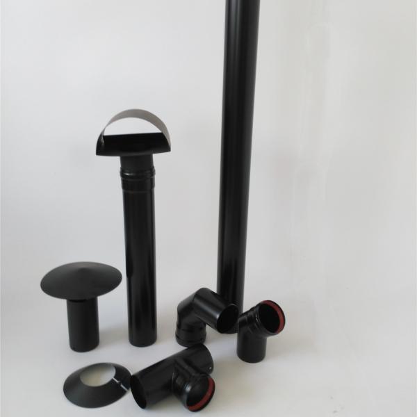 ISO9001 Pellet Stove Chimney Storm Collar Flat Black Powder Coating Surface