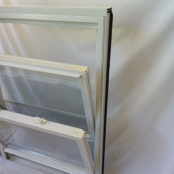 Дизайн белого UPVC двойного висящего окна с экраном для насекомых
