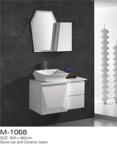 Waterproof Bathroom Sinks And Vanities / Modern Bathroom Vanities MDF Material
