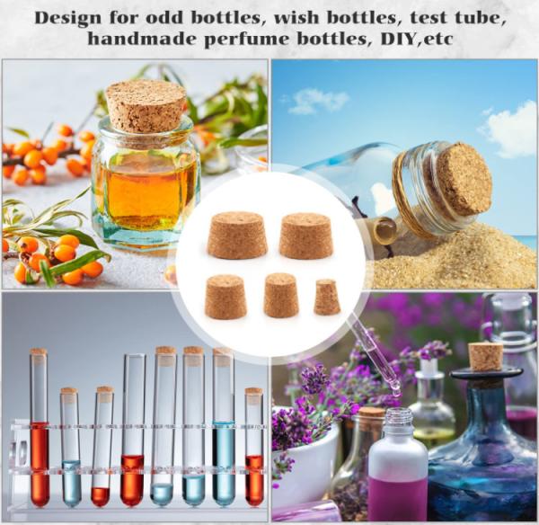 LS Clear Glass Bottle Caps for Conical Cork Wine Bottle Stoppers in Custom Sizes