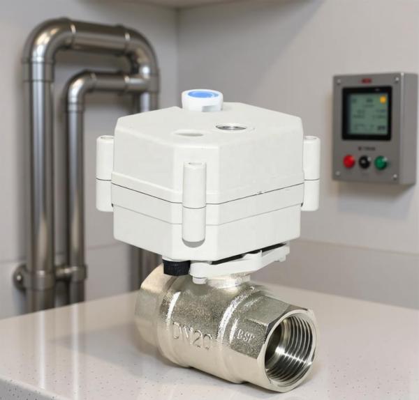Etrany 2 Way DC12V 3/4'' Female-male Nickel Plated Brass Water Flow Control Electric Actuator Ball Valve IP67 Protection