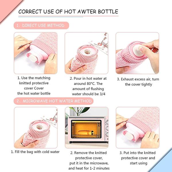 Soft Rubber Hot Water Bottle With Cover 2 Liter Hot Water Bag For Menstrual Cramps Back Pain Relief