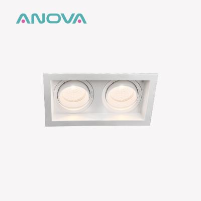 Quadrado Dual-Head Foco Quadro Anti-Relâmpago 90° Rotação Alumínio Para Comercial