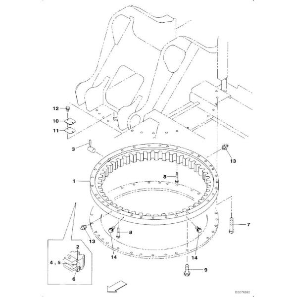 KRB11710 Excavator Turntable Bearing Applied To CX160B CX160C CX210B CX210C CX210D CX225