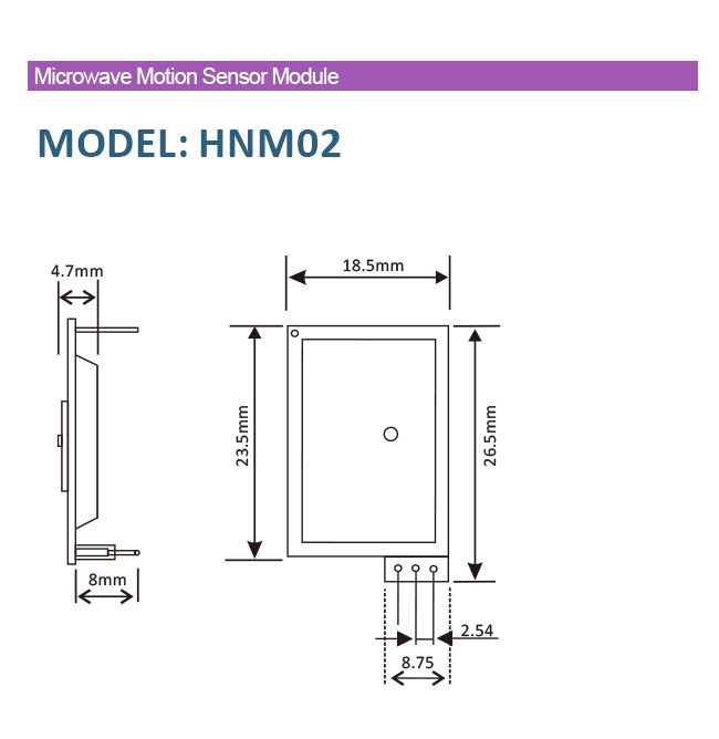 5VDC 2kHz ИФ-сигнал Модуль микроволнового датчика движения 6dBm EIRP