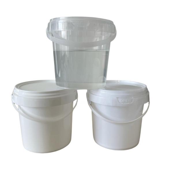 Food Grade Plastic Barrels Container 1L 2L 5L Round Clear Plastic Bucket for Cream Milk