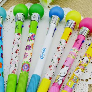 ballpen with LED and touch pen,led light ballpen hot sales colorful barrel light click pen
