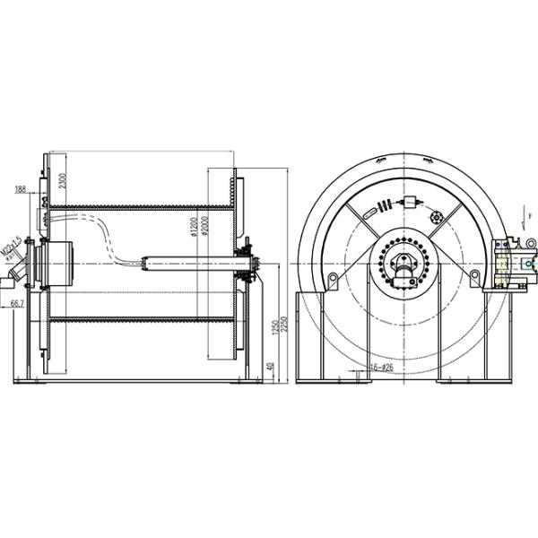 Horizontal Vertical Pull Hydraulic Boat Winch Fishing Winch Smooth Operation