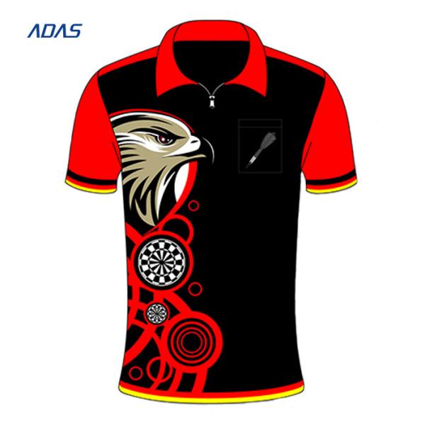 Lightweight Plus Size Dye Sublimation T Shirts Polyester Polo With Dart Design