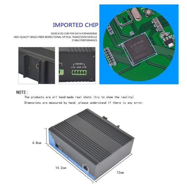 1Port 10/100Mbps din rail Industrial Fiber Media Converter over SC singlemode/multimode fiber to 20~80Km
