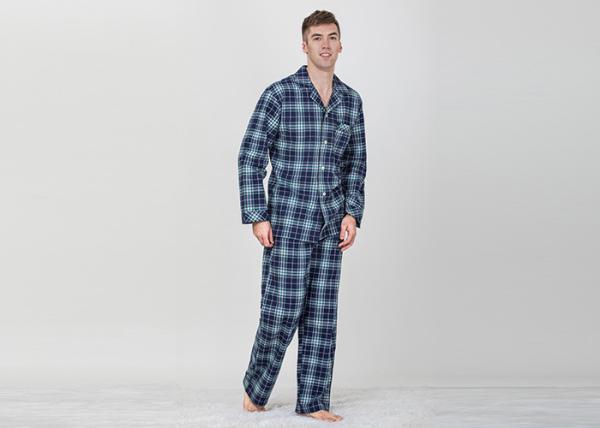 Comfortable Soft Mens Luxury Sleepwear Cotton Reverse Collar Long Sleeve Shirt