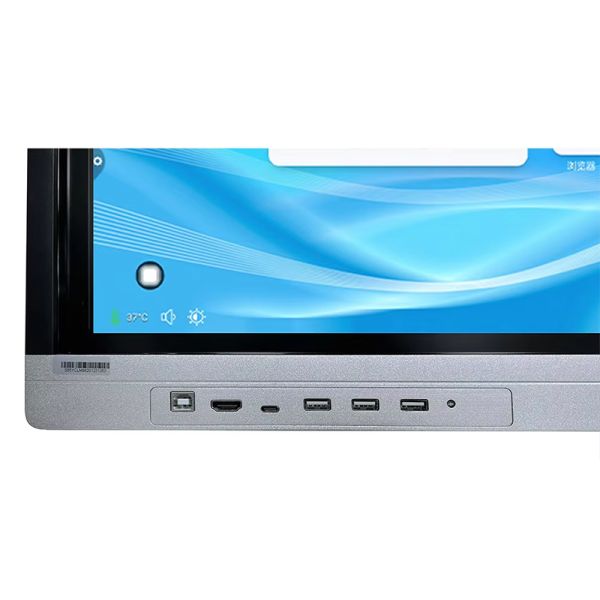 85-inch 4K 20-point touch interactive whiteboard with Android & Win dual OS, equipped with 128G SSD, ideal for online meetings and campus teaching.