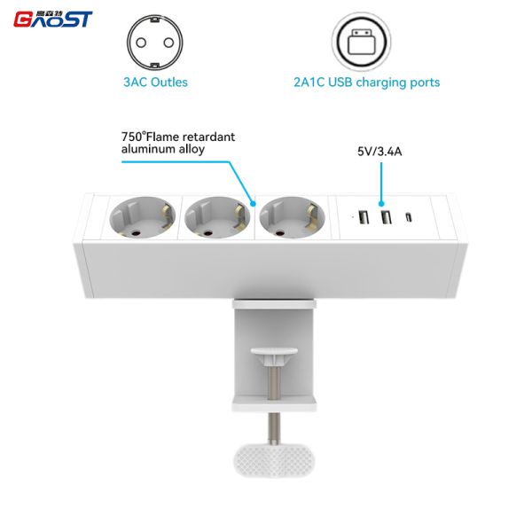 OEM 330v Surge Protector Desk Power Center Hub With 3 Schuko Outlets