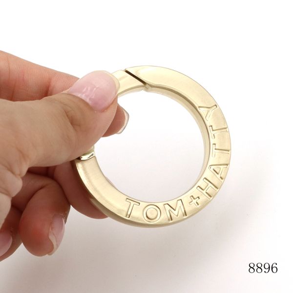 Gold Spring O Ring Circle Carabiner O Ring 35mm Key Chain Accessories