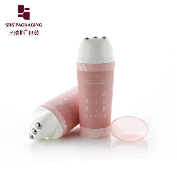 D50mm Pink PE Roller Ball Tube Oval Shape For Neck Wrinkel Massage