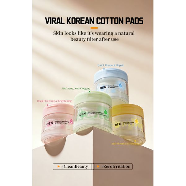 Private Label Hydrating Brightening Skin Care Acne Pore Brightening Private Label Face Exfoliating Collagen Cotton Toner Pads