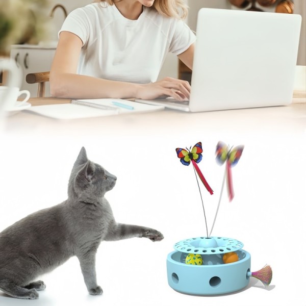3 In 1 Interactive Smart Pet Toy Automatic Cat Balls Electric Butterfly Cat Teasing Toy