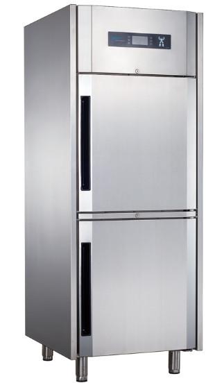 600L Upright Double Door Stainless Steel Fridge Air cooling for Kitchen