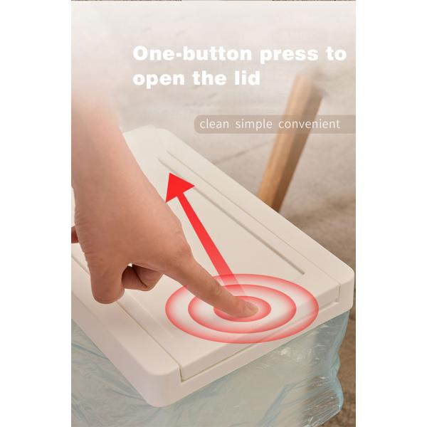 Convenient 10L Pressing Type Plastic Trash Can for Household Waste Disposal