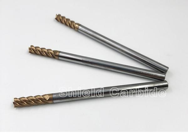 Flattened Long Shank End Mill , 6 Flute Carbide End Mill 2500-4000N/Mm2 Flexural