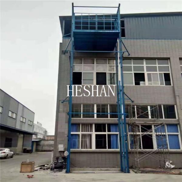 Heavy Duty 4 Post Steel Cargo Lift Elevator Platform Hydraulic For Warehouse