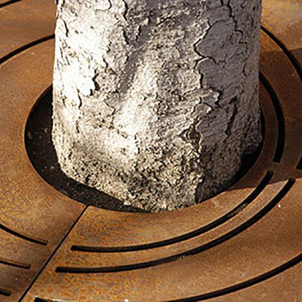 acessórios urbanos para o exterior rua corten aço árvore grelha calçada corte a laser de aço grelha árvore