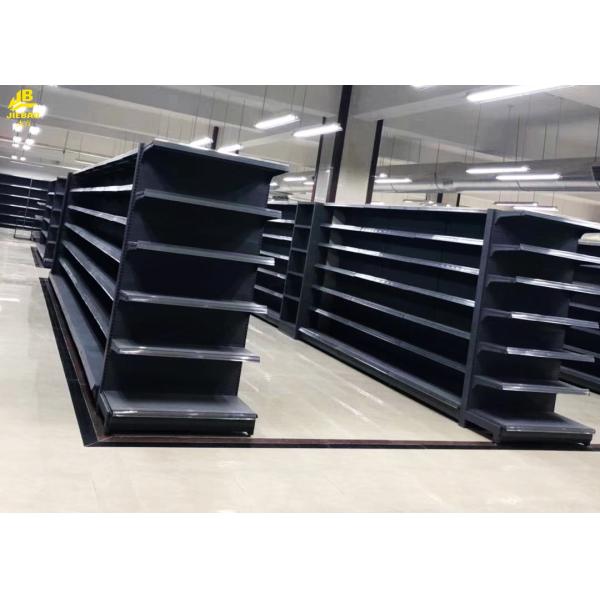 Plain Buckel Back Board Supermarket Steel Racks / Convenience Store Gondola Shelving